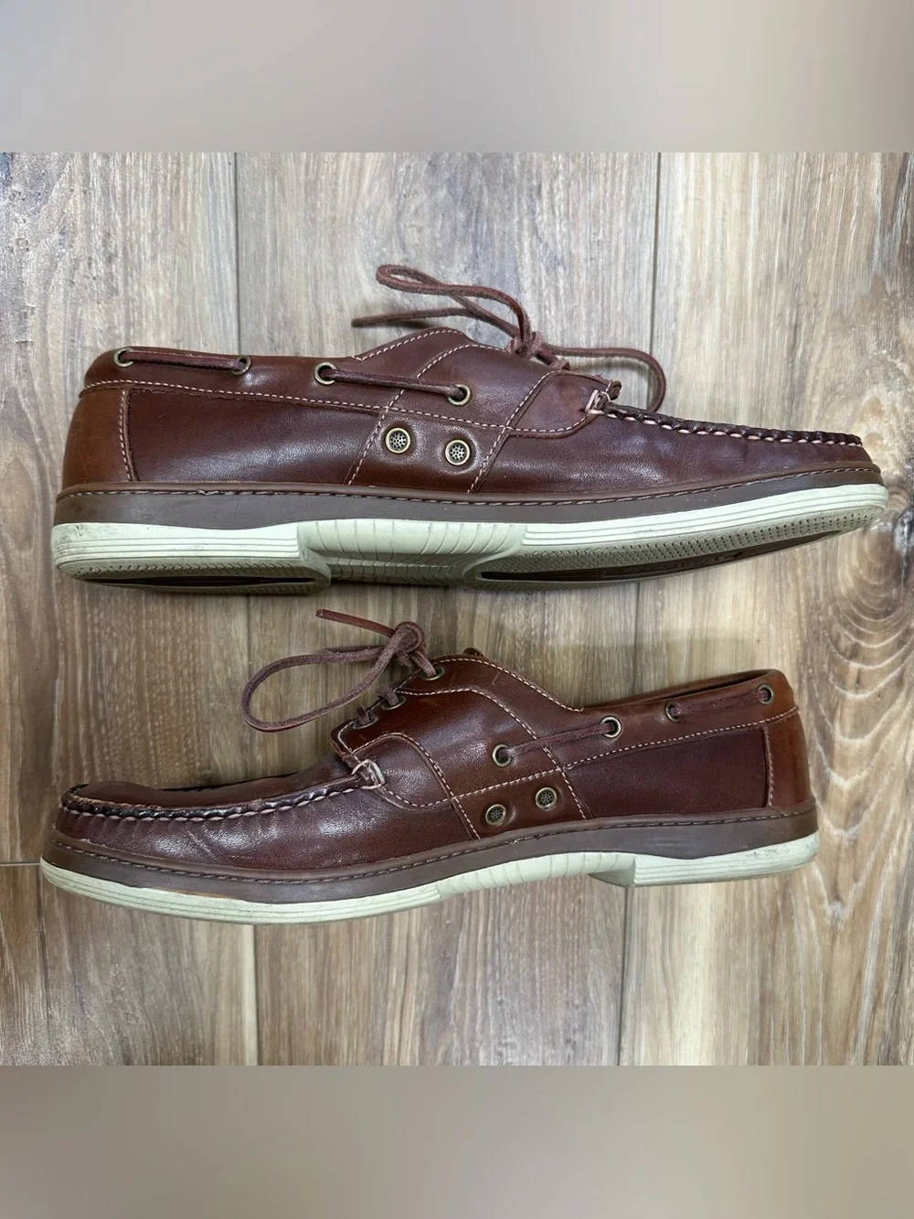 Allen Edmonds Eastport Boat Shoes Leather Loafers, Brown, Men’s 12